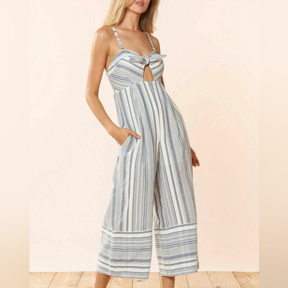 Red Carter Kimberly Striped Tie Front Jumpsuit Size XS